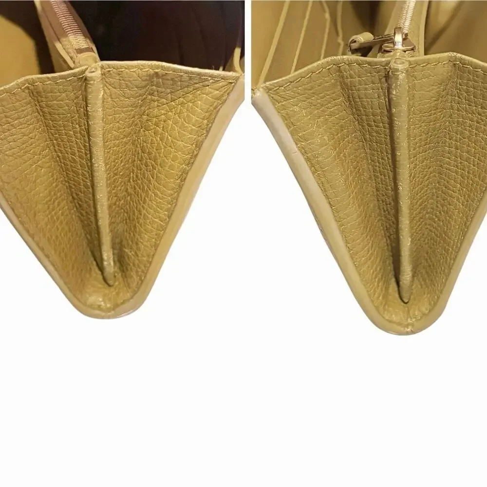 Bottega Veneta Palmellato Leather Continental Wallet Olive Brown w Box & Dustbag